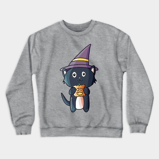 Spooky Halloween Kitty Crewneck Sweatshirt by nonbeenarydesigns